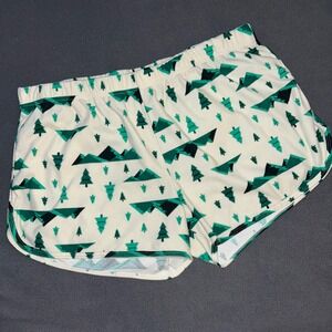 Serra Womens Lounge Shorts L Green Trees Mountains Print‎ Pajama Sleepwear